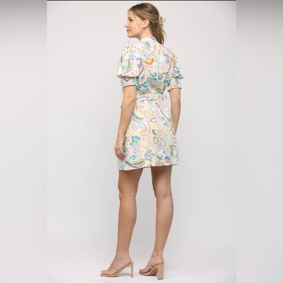 NWT Boutique Liana Floral Linen Blend Mini Shirt Dress - Picture 5 of 11